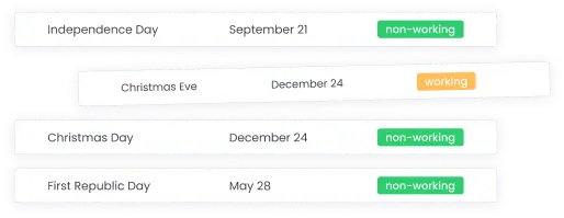 TMetric alternative for Automated Holiday Reminders TMetric alternative with automated holiday reminders for team communication