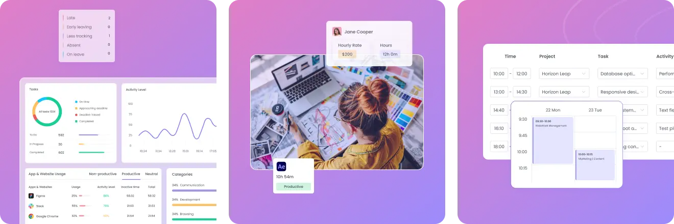 Designers and Design Teams Time tracking for design teams to manage work hours and billing efficiently