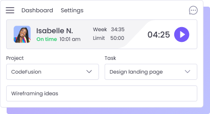 Drive Productivity with Time-Tracking App Promote time-tracking app usage for accurate timesheets