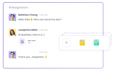 Share Files Through Team Chat All-in-one team chat software for sharing files in work collaboration chat