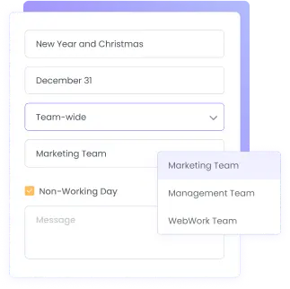 Holiday Management for Different Teams Holiday management for different teams with automated holiday notifications