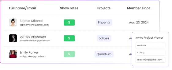Invite Project Viewers to Share Progress with Clients Invite clients as project viewers to manage user roles and permissions