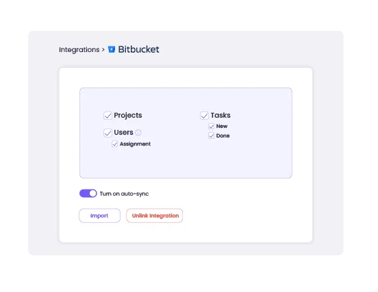 Integrate Bitbucket with WebWork Tracker Integration settings