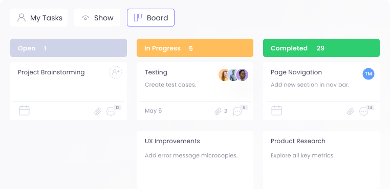 Task Management Tarck time and manage tasks within a platform