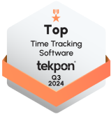 Top Time Tracking Software on Tekpon Top time tracking software award on Tekpon