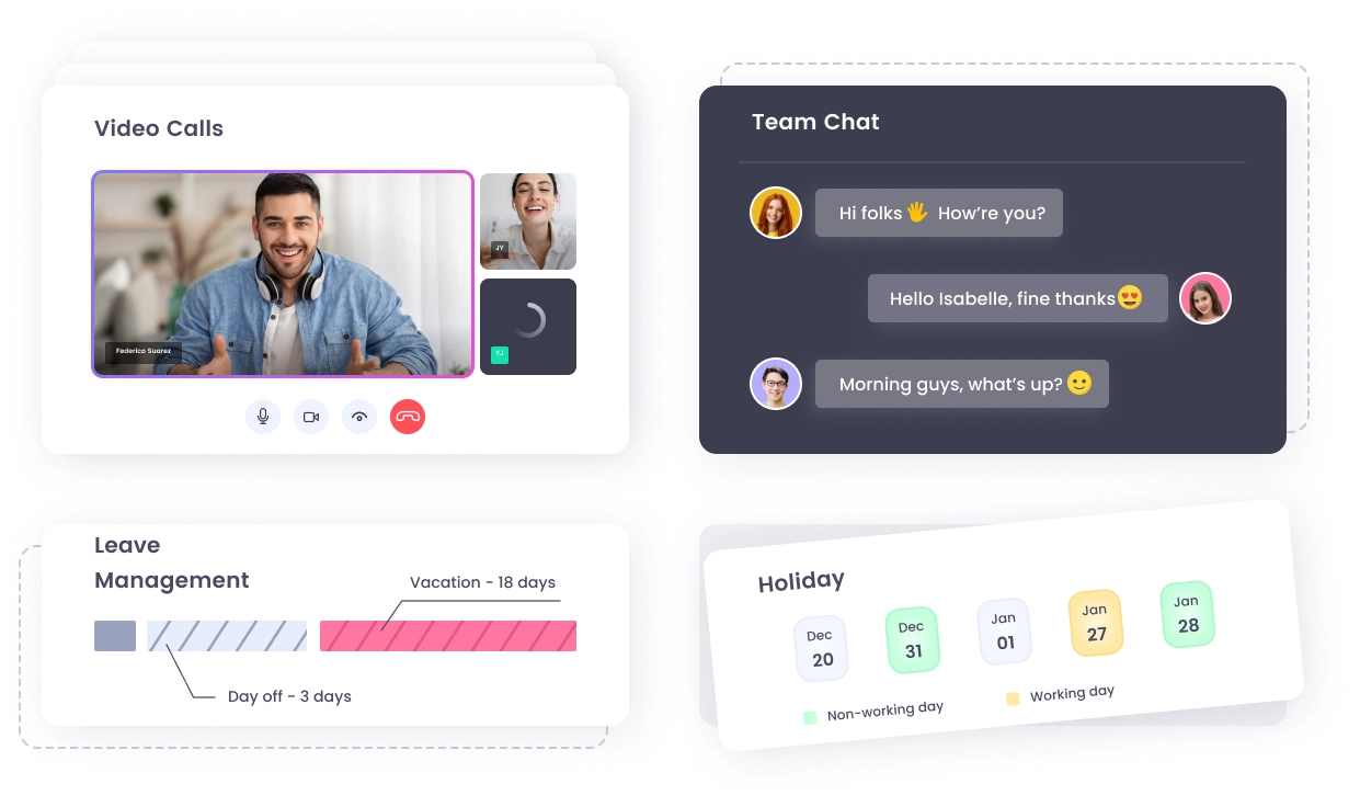 New Features Introducing team chat, HR tools, and video calls