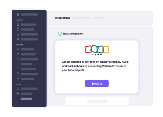 Integrate Zoho with WebWork Tracker Integrate Zoho with WebWork